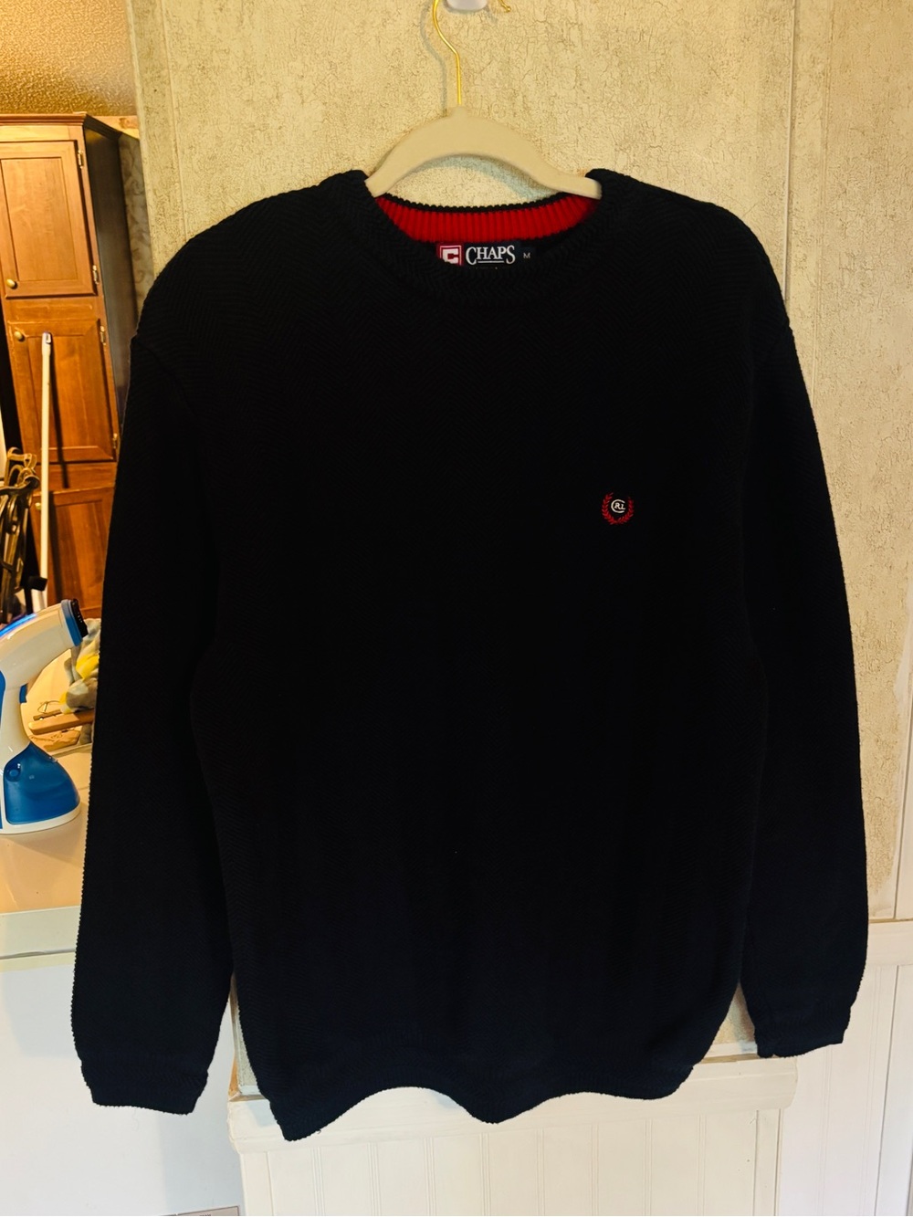 Vintage Ralph Lauren Chaps Men's Oversized Navy Blue Crewneck Sweater